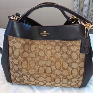 Fabric and leather Coach purse